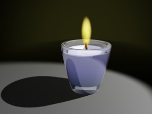 3d candle glass