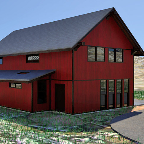 barn style home interior 3d max