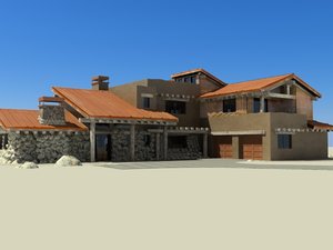 3d model of tuscan style home