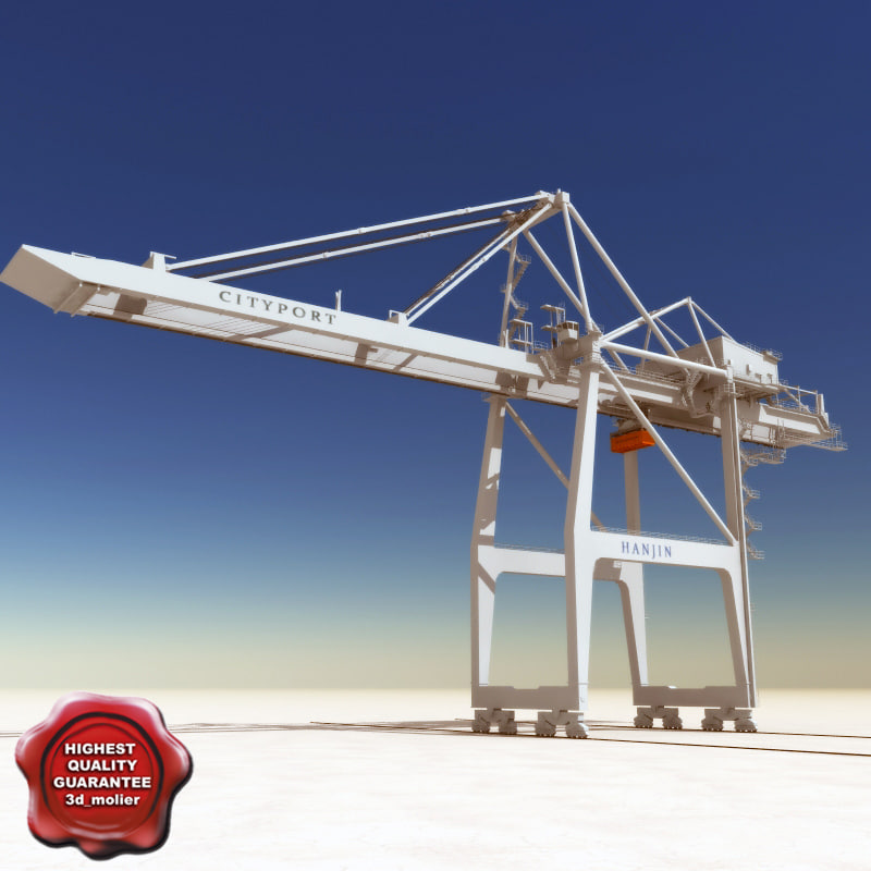 port container crane v2 3d c4d