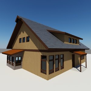country cabin garage home 3d ma