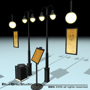 caf&egrave; restaurant tools 3d model