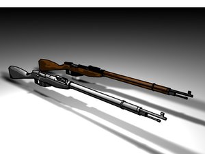 3d nagant rifle toon model