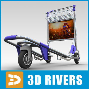 3d hand cart airport model