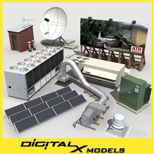 3d rooftop mechanical model
