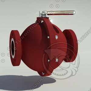 3d ball valve model