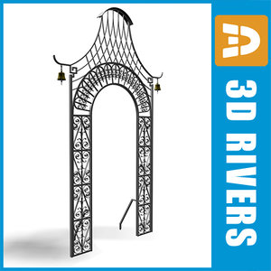 3dsmax decorative metallic gate 02