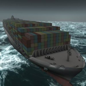 containers ship oocl los angeles 3d model