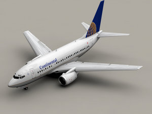 b 737-600 continental airlines 3d model