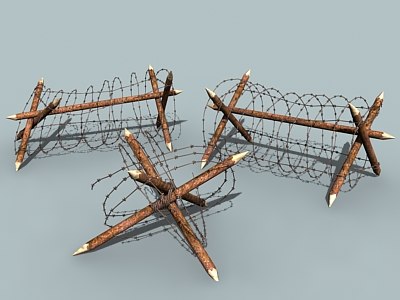 barbed wire barrier