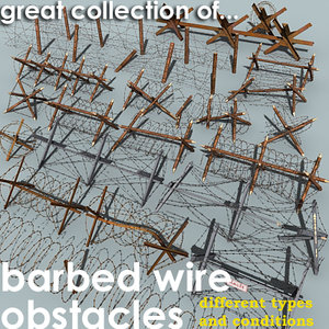 3d barbed wire obstacles model