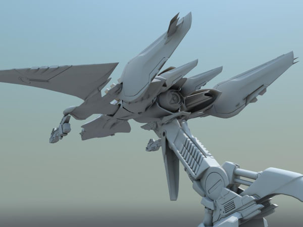 futuristic space fighter xcalon 3d obj