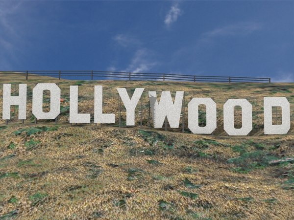 hollywood sign modelled landmark 3d max