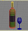 wine glass red 3d model
