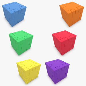 3d happy cube set model
