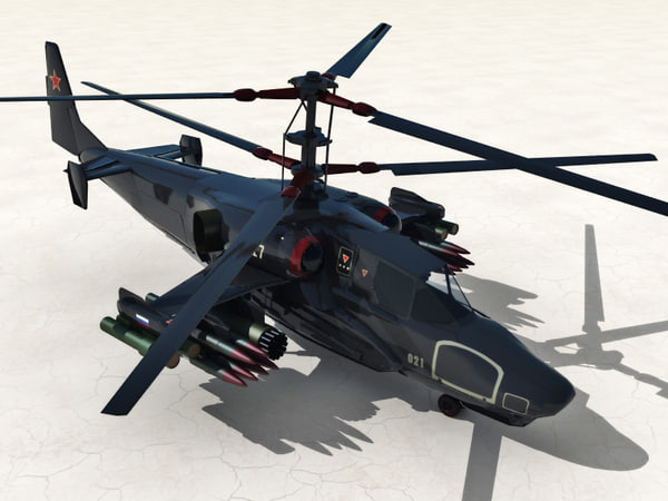 3d helicopters ka-50 black model