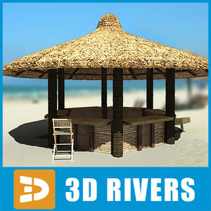 3ds max tropical beach bar chairs