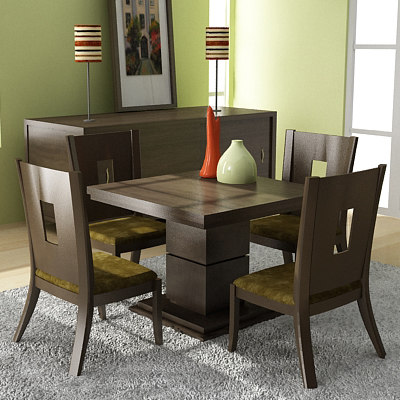 Klaussner Dining Room Set 3d Model