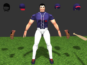 3d player baseball model