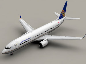 3d model b 737-900 continental airlines