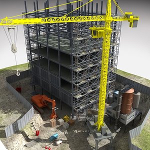 construction complex 3d model