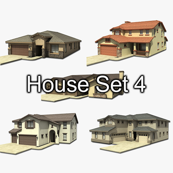 house set 4 3d 3ds