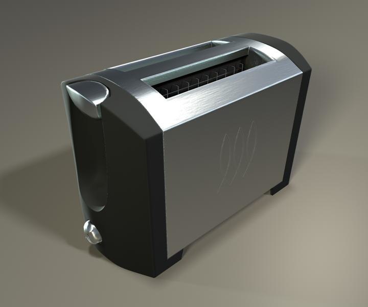brushed metal toaster obj