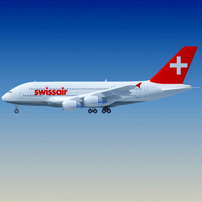 airbus a380 swiss air 3d 3ds