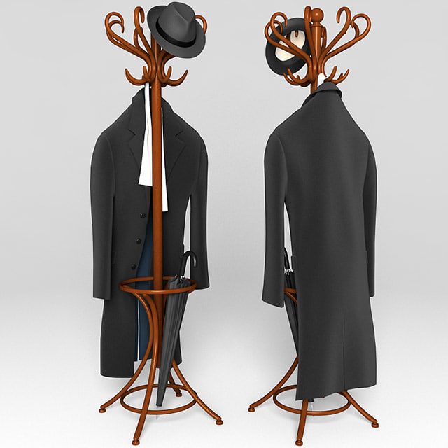 coat rack clothes 3d model