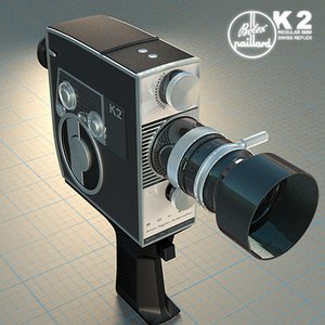 bolex k2 8mm camera 3d model