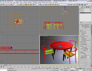 table chairs 3d model