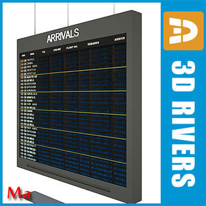 3d arrival indicator board airport