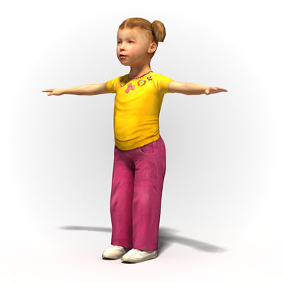 girl sketchup 3d model model child 3d girl