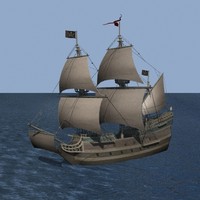 xebec pirate ship 3d model