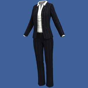 realistic female suit 3d model