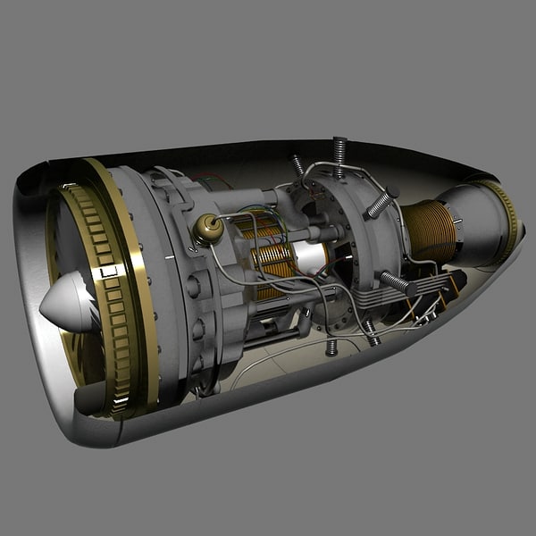 aircraft jet engine 3d model