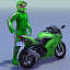 kawasaki ninja rider riding 3d model