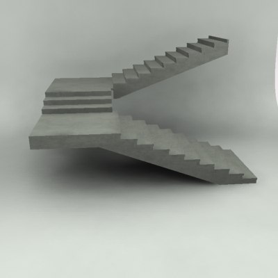 3d model concrete staircase