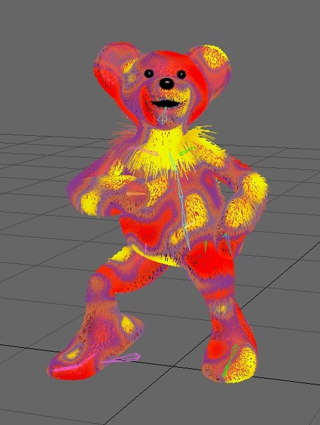 grateful bear character 3d lwo