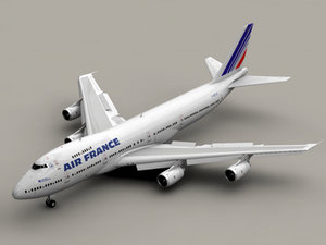 b 747-200 air france 3d model