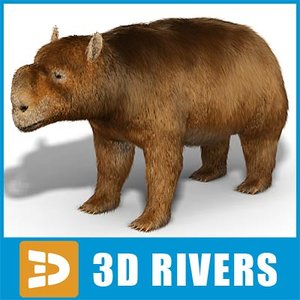 extinct diprotodon 3d model