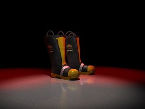 fireman boots 3d max
