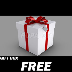 free 3ds model gift box red
