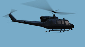 huey helicopter heli 3d model