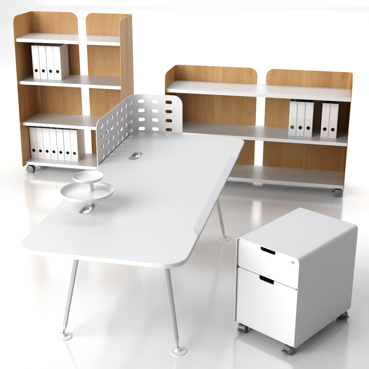 office set furniture vitra 3d model