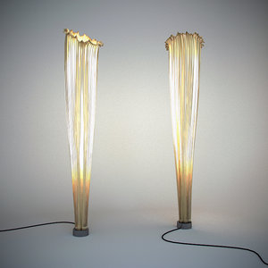 horn floor lamp aqua 3d model