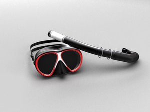 glasses tube diving 3d model