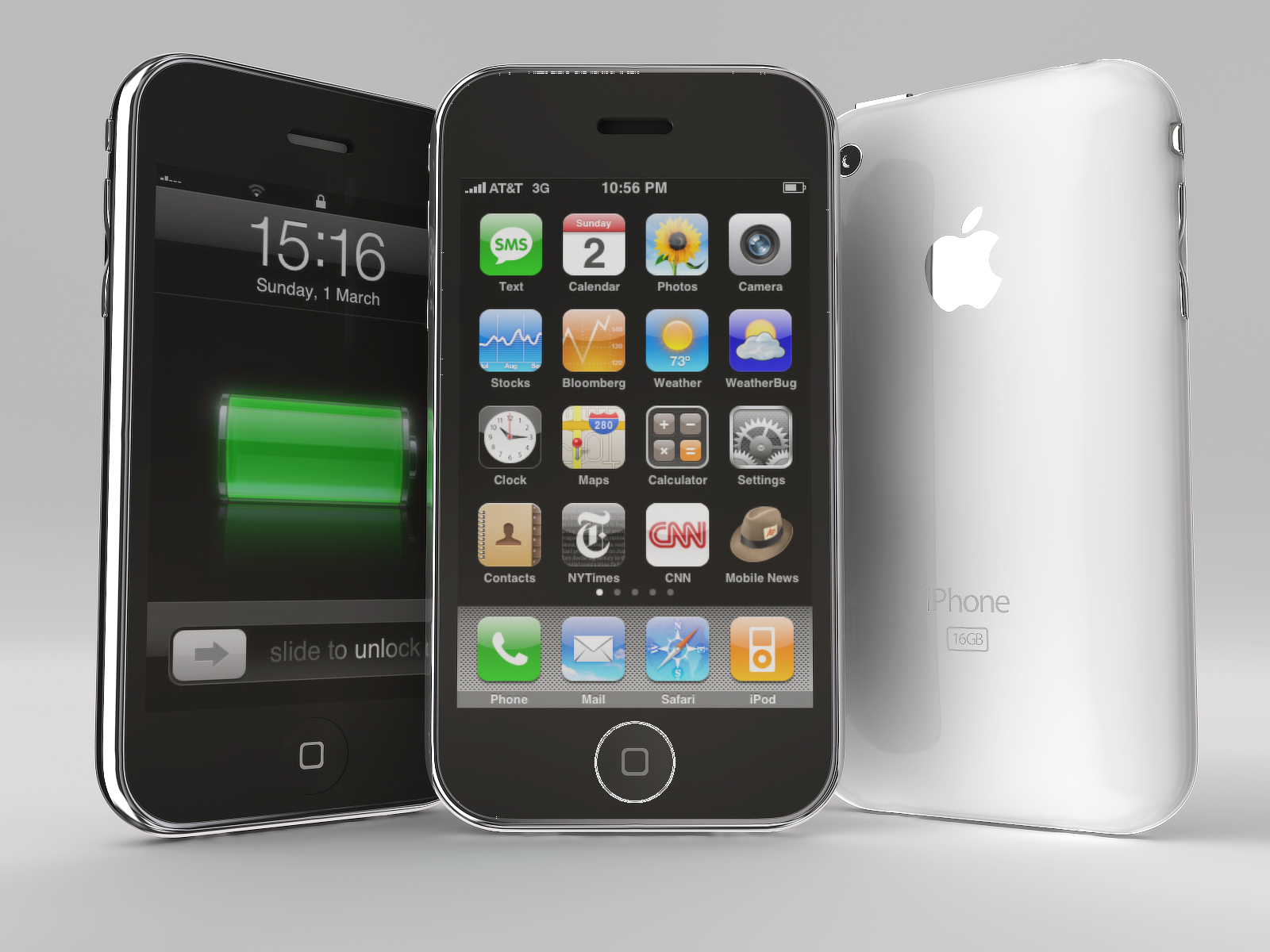 apple iphone 3g 3d obj