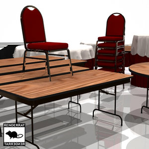 3d 3ds catering tables chairs