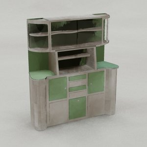 3d art deco kitchen cuboard